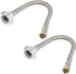 2-Pack  12-inch Toilet Water Supply Connector Line Braided Stainless Steel Hose, 7/8 Female Ballcock Thread x 3/8" COMP,(HOSE049)