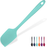 Heat Resistant Silicone Large Spatula:  600ºF High Heat Flexible 11.38in Silicon Mixing Stirring Cooking Scraping Baking Bowl Scraper Seamless Spreader for Kitchen Nonstick Cookware (Aqua Sky)