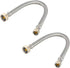 2-Pack  Faucet Supply Lines, 1/2" FIP x 3/8" COMP Faucet Hose, 12-inch length Stainless Steel Braided Supply Line,(HOSE043)