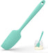 Small Mini Silicone Spatula: 9×2inch 600ºF Heat-Resistant Food-Grade Jar Scraper for Kitchen Use, Non-Stick Seamless Flexible Baking Utensil for Mixing, Scraping Jam in Bowl or Cup (Aqua Sky)