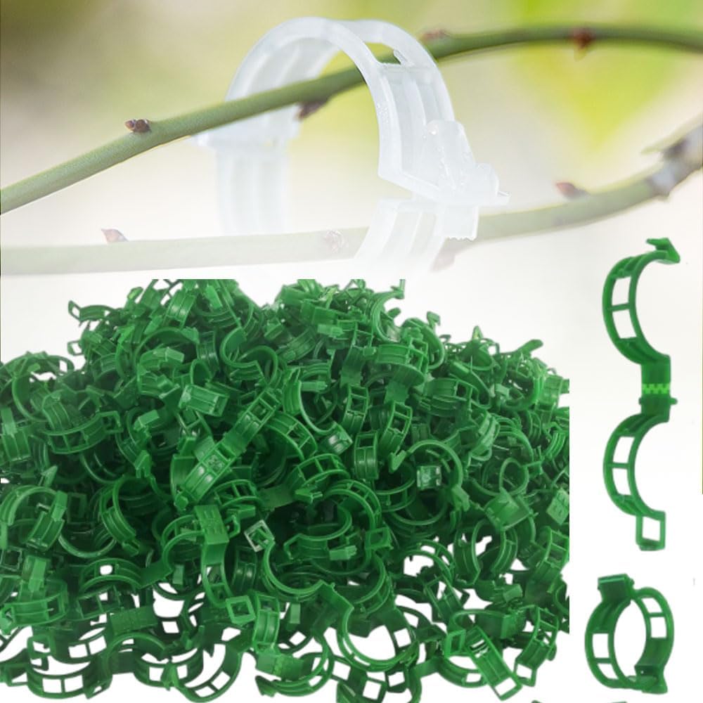 2024 New Secured Plastic Plant Clip, Upgraded Plant Support Clips Reusable Garden Clips 50Pcs, Plant Support Clips Garden Climbing Vines Fixing Clip Trellis Clips Climbing Tomato Clips (50, Green)