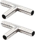 Stainless Steel 1/4" Hose Barb, 3 Way Tee T Shape Barbed Co2 Splitter Fitting (Pack of 2)