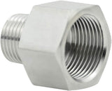 Stainless Steel Garden Hose Adapter, 3/4" GHT Female x 1/2" NPT Male Connector