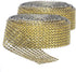 Rhinestone Diamond Bling Wrap Ribbon for Wedding Cake, Party, Holiday & Home Decoration, Gold 8-Rows, (2 Rolls) 10 YDS EA.