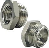 Stainless Steel 3/4" GHT Male x 1/2" G(IPS) Female Bathroom Show Tube to Garden Hose Connector Adapter Fitting(Pack of 2)