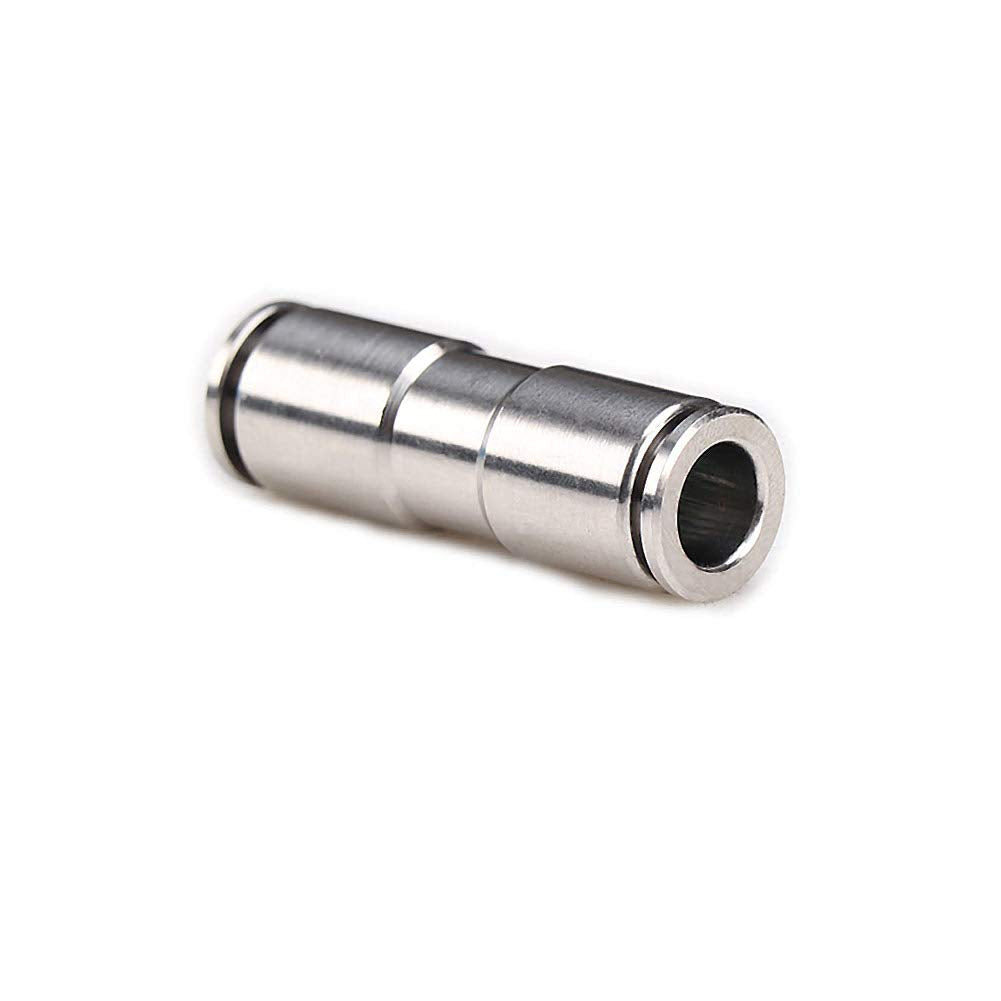 Push to Connect Fitting, 1/4" Tube OD 304 Stainless Steel Straight Quick Adapter Union Splicer Joiner Mender