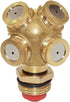 Sprinkler Mister Head 1/2" NPT Brass 4 Holes Garden Hose Sprinkles Irrigation Connect Fitting with Adapter and Filter Mesh