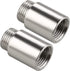 Shower Head Extension Tube Pipe Fittings G 1/2 Male to G 1/2 Female BSP threaded Stainless Steel Round Shower Arm Extension Cast Fitting Coupler (25mm Length,2pcs)