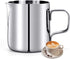 Milk Frothing Pitcher, 6.8oz/200ml Stainless Steel Milk Frother Cup, Small Steaming Pitcher for Espresso Machine, Latte Art Pour Cup