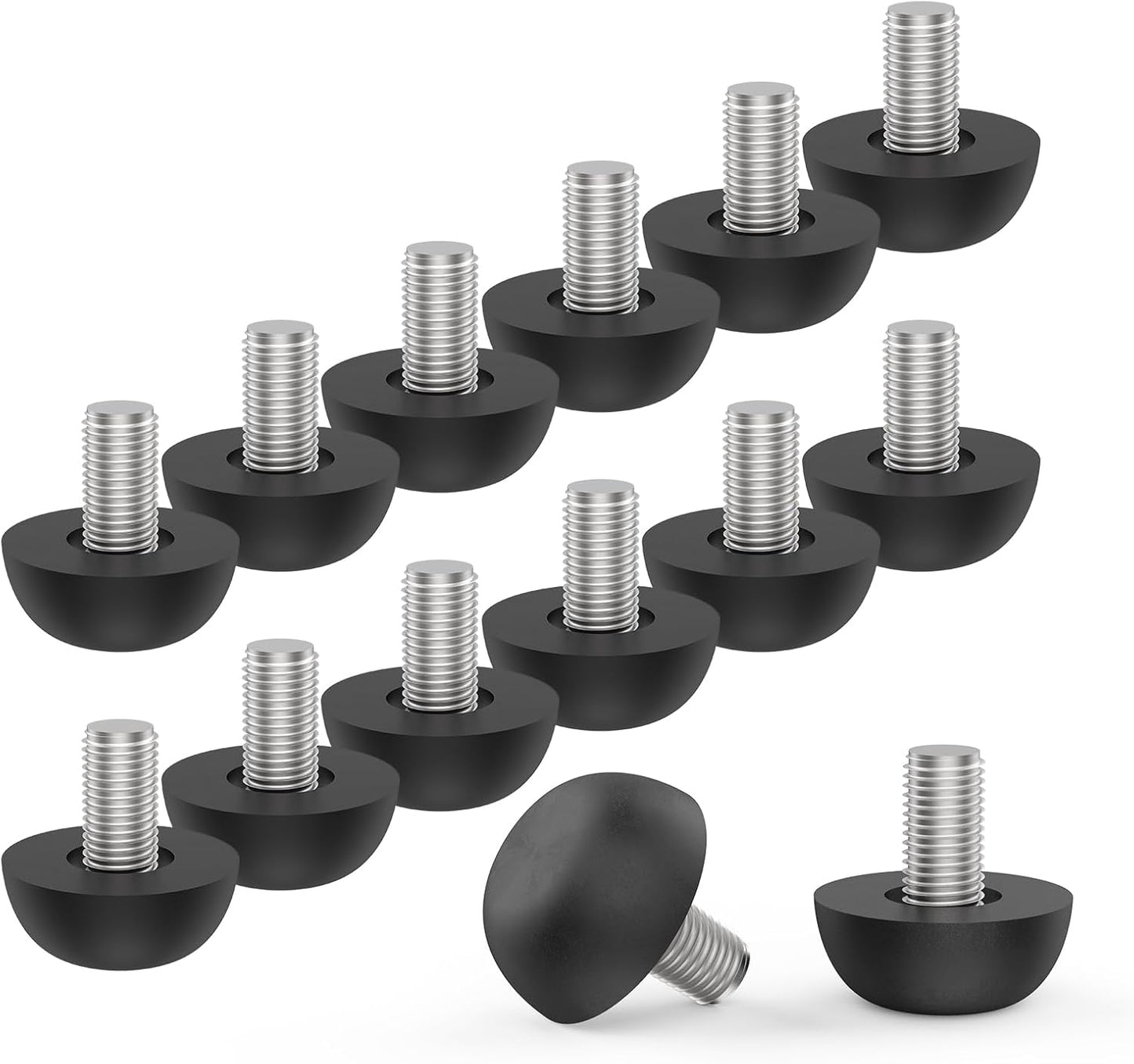 M8 Adjustable Furniture Leg, 304 Stainless Steel Furniture Feet, 8mm x 1.25 Screw-in Leveling Feet, Outdoor Patio Furniture Legs Leveler Replacement for Table, Chair, Desk, Cabinet (12Pcs)