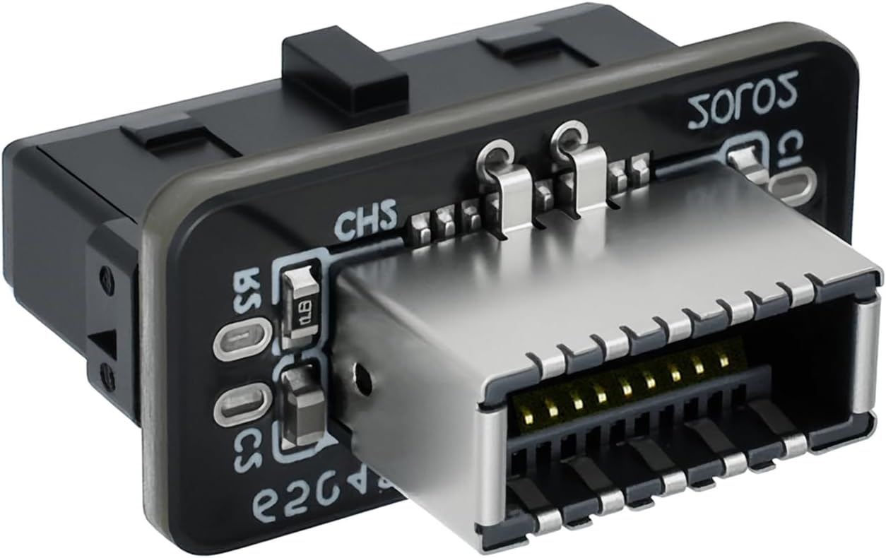 USB 3.2 Gen 1 to USB 3.2 Gen 2 Header Adapter, Motherboard 19Pin to Type-E Header Converter, Front Panel Adapter for Type C Motherboard (Vertical Type)