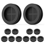 12 Pcs Rubber Grommets for Wiring, Double-Sided Rubber Plugs for 1-1/2" Drill Hole Dia, 1-3/16" ID Black Firewall Rubbers Grommets for Wire Protection (30mmx38mm)