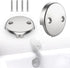 2Pcs 2-Hole Bathtub Overflow Face Plate | Universal Zinc Alloy Tub Overflow Drain Cover with Screws | Chrome Finish