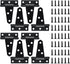 8 Pcs T Strap Gate Hinges, Heavy Duty 2 inch Barn Door Hinges, Black Tee Shed Hinge with Mounting Screws for Barn Door, Shed or Wooden Fences