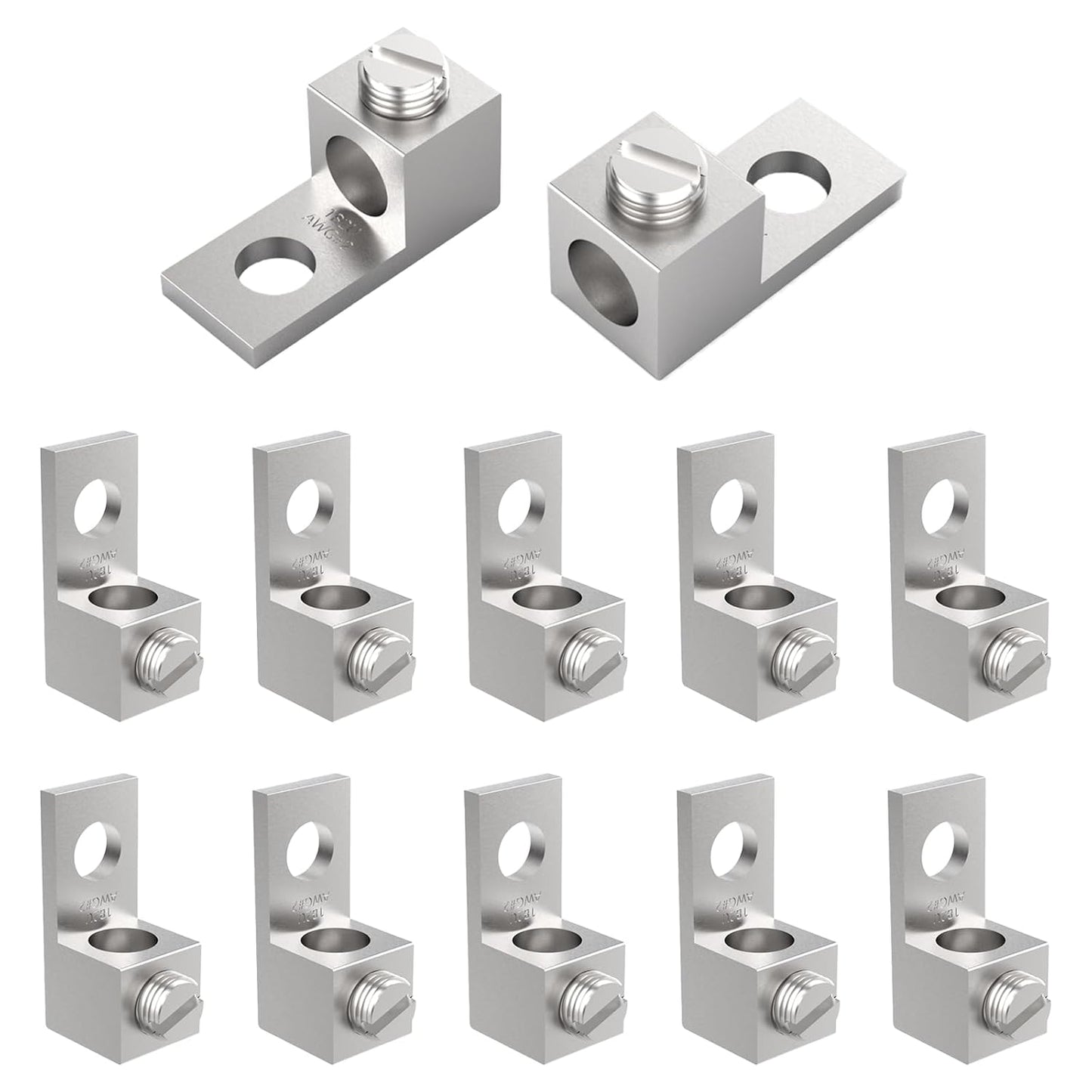 12Pcs Aluminium Mechanical Lugs, 1-Hole Quick Connect Terminal Mechanical Lug 2AWG TA-2 1B2U