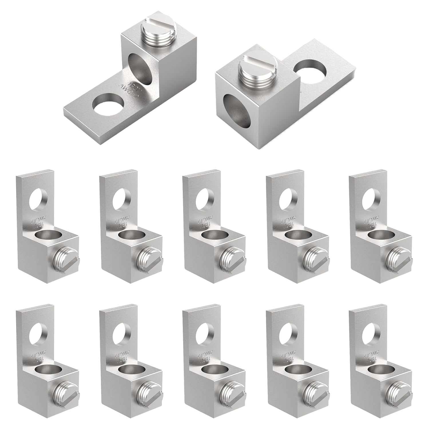 12Pcs Aluminium Mechanical Lugs, 1-Hole Quick Connect Terminal Mechanical Lug 2AWG TA-2 1B2U