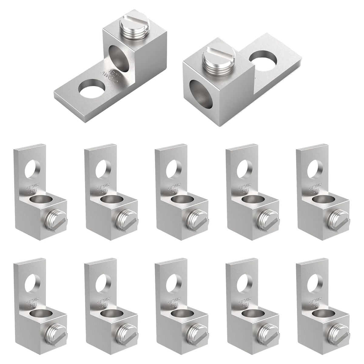 12Pcs Aluminium Mechanical Lugs, 1-Hole Quick Connect Terminal Mechanical Lug 2AWG TA-2 1B2U