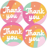 Thank You Stickers - Rainbow Star Thank You Stickers for Small Business 480Pcs 1.5In Thank You Sticker for Packaging Self Adhesive Thank You Party Favor Seal Label Sticker for Card(4 Design)