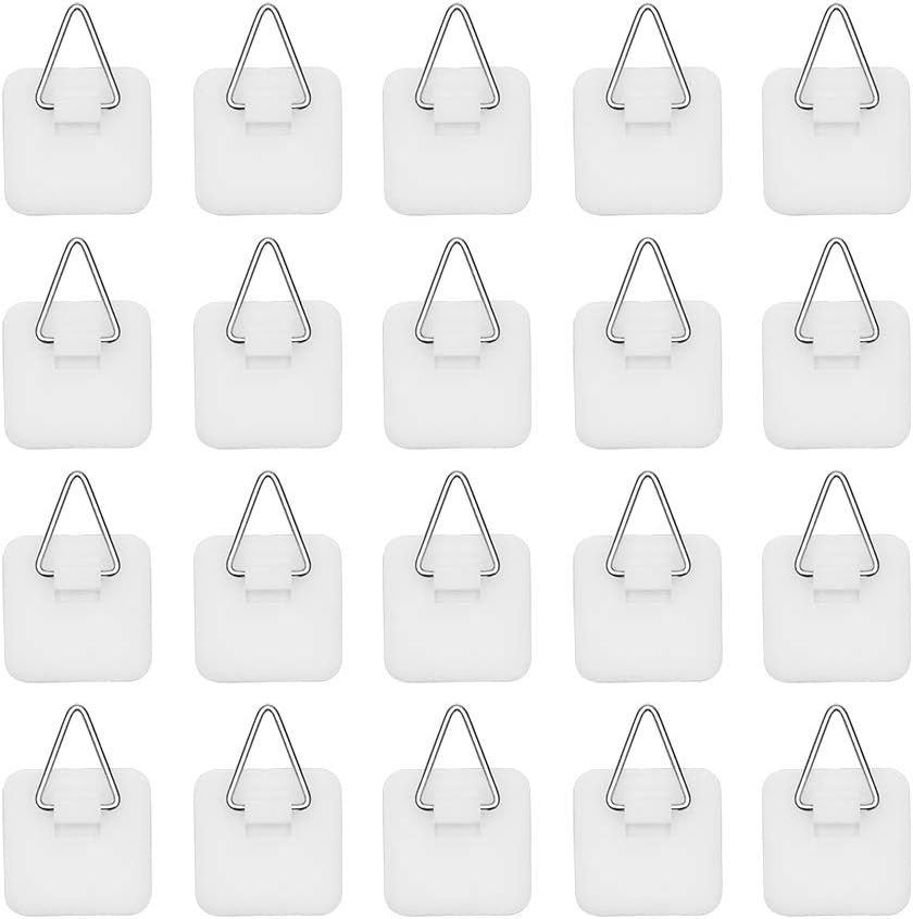 1.25 Inch Invisible Adhesive Plate Hanger Set Vertical Plate Holders for The Wall (20 Pack)