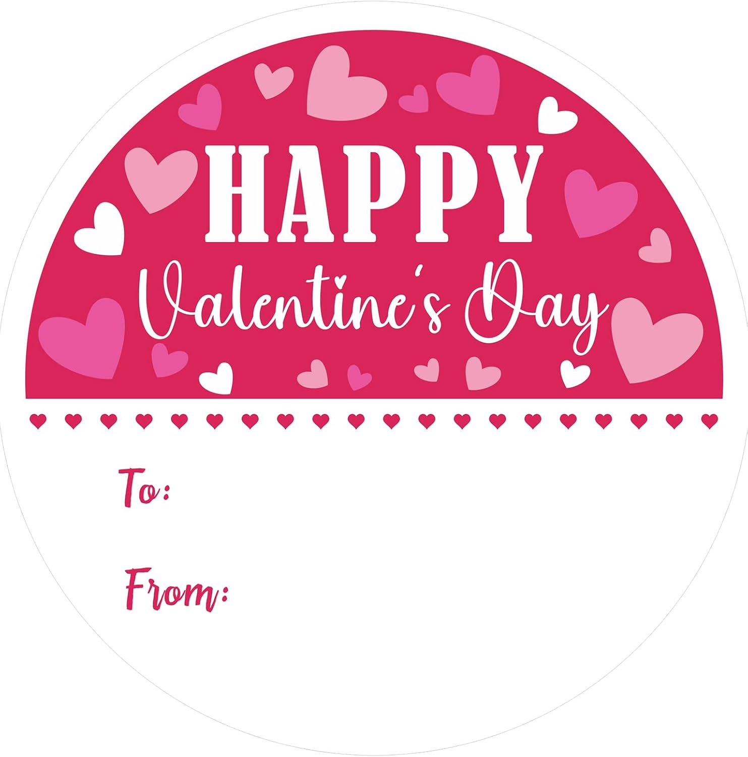 Valentines Day Gift Stickers - Happy Valentine's Day Name Stickers 60Pcs 2Inch Valentines to from Sticker Self Adhesive Happy Valentine's Heart Sticker for Envelope Seal Card Party Favors