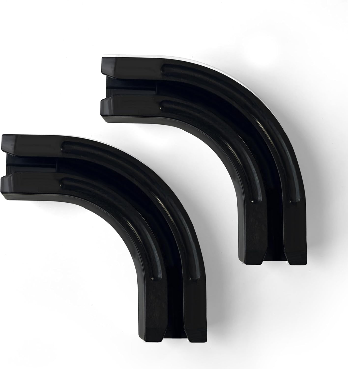 90° Curved Connectors for Track Curtains Ceiling Mount/Wall Mount, Ceiling Track for Curtains, Room Divider Curtains Tracks（Black 2PCS）.
