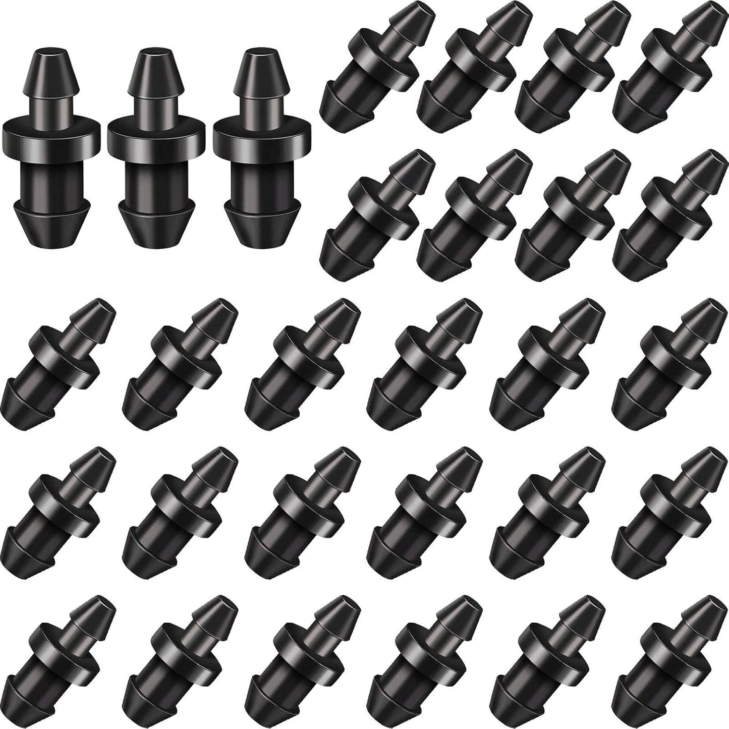 Drip Irrigation Plugs 1/4 Inch Tube Closure Goof Hole Plugs Irrigation Stopper for Home Garden Lawn Supplies, Black(150 Pieces)