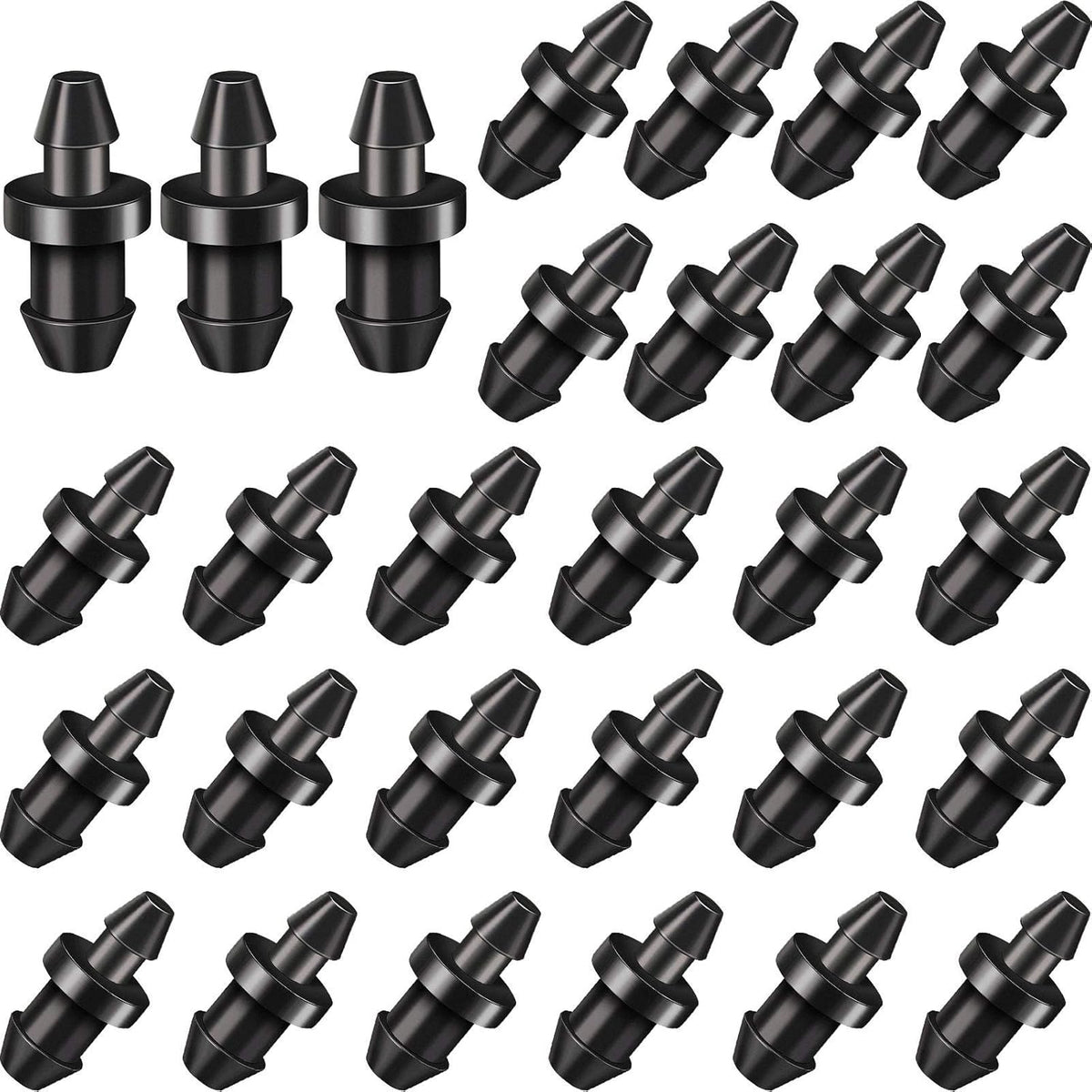 Drip Irrigation Plugs 1/4 Inch Tube Closure Goof Hole Plugs Irrigation Stopper for Home Garden Lawn Supplies, Black(150 Pieces)
