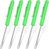 5 Pieces Magnetic Mini Pocket Screwdriver with Clip Small Flathead Head Screwdriver Tool Set for Home Office Gadgets Repair Tool Mechanics Electricians Technician(Green)
