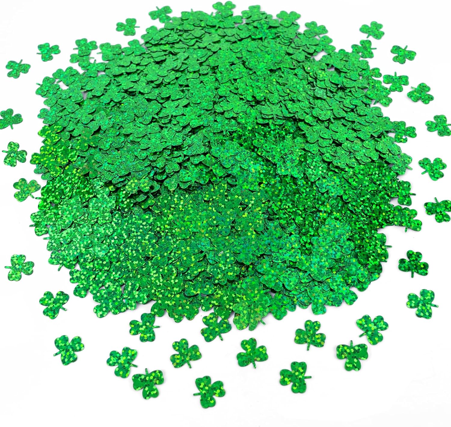 St.Patrick's Day Confetti - 3000Pcs Glitter Green Shamrock Confetti St.Patrick's Day Party Favor Decoration Lucky Clover Irish Table Scatter Confetto for Sanit Patricks Day Decor(105G)