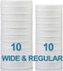 10 WIDE Mouth & 10 REGULAR Mouth Mason Jar Lids - 20 Pack Food Grade Plastic Mason Jar Caps for Ball, Kerr and More Canning Jars - Leakproof & Dishwasher Safe - White