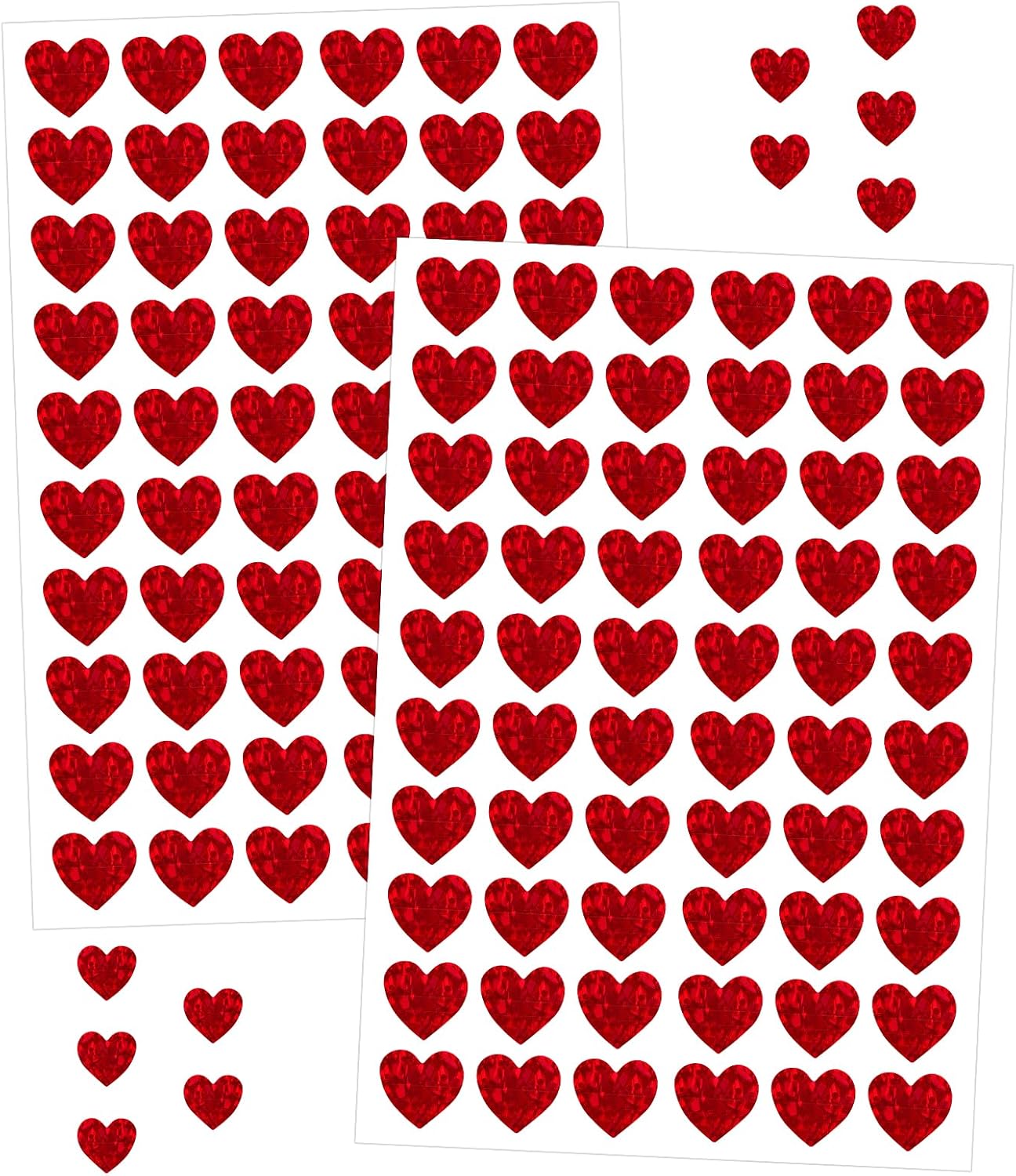 3000Pcs Heart Stickers - 1/2Inch Holographic Red Heart Stickers Tiny Mini Small Heart Shape Sticker Self Adhesive Happy Valentines Day Heart Love Sticker for Envelope Card Crafts Gift Wrapping