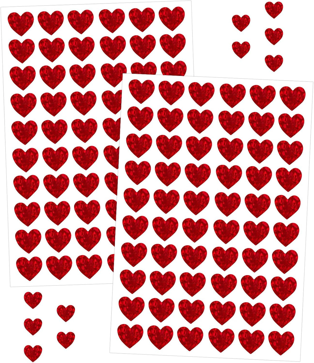 3000Pcs Heart Stickers - 1/2Inch Holographic Red Heart Stickers Tiny Mini Small Heart Shape Sticker Self Adhesive Happy Valentines Day Heart Love Sticker for Envelope Card Crafts Gift Wrapping