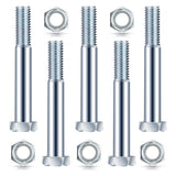 5 Pack Grade 2 Shear Bolts for Rotary Cutters Bolts and Lock Nuts Kit 1/2" x 3-1/2" with Nylock Nuts Fit Brush Cutter Tractor Gearboxes Compatible with Rotary Cutters Mill Grad (Half Thread)