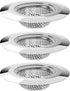 Bathtub Drain Strainer, Stainless Steel Shower Bathtub Drain Hair Catcher, Bathroom Sink Drain Strainer, 3 Pack