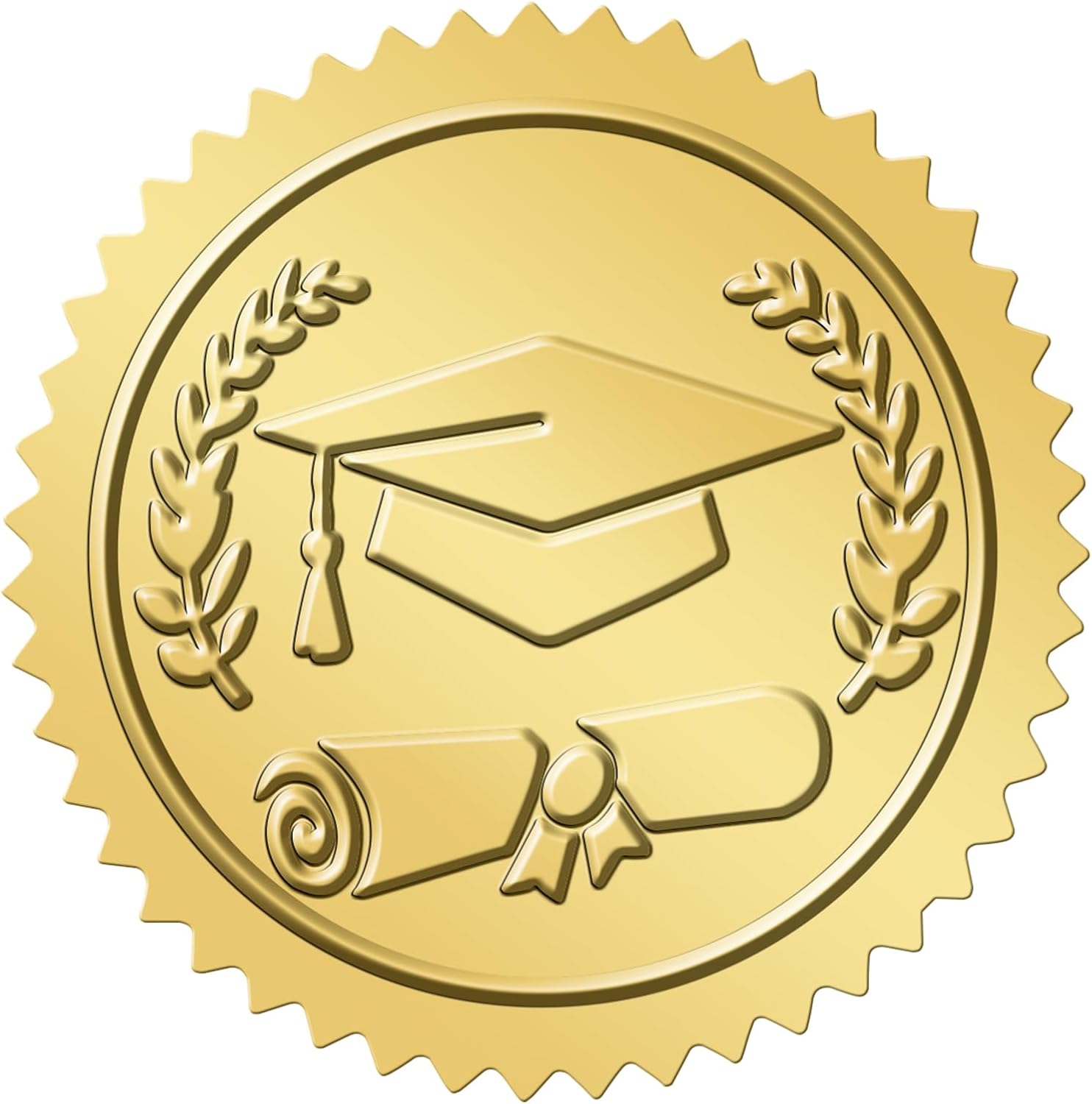 300Pcs Graduation Stickers 2026 - Gold Foil Embossed Graduation Cap Hat Stickers 1.5In Class of 2026 Stickers Self-Adhesive Graduation Envelope Seal Sticker for Certificate Envelope Card Party