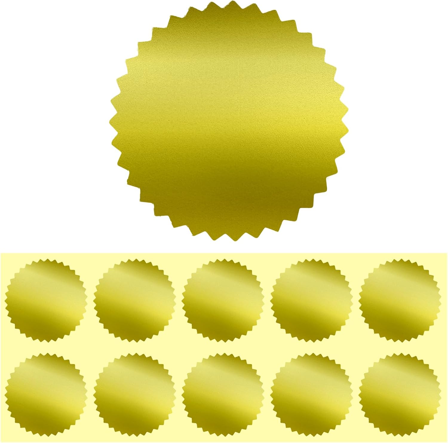 Embossing Stickers,200Pcs 2'' Gold Foil Seals Stickers for Certificates,Self-Adhesive Envelope Seal Label Sticker with Serrated Edge,Blank Embosser Stamp Sticker for Book Invitation Notary Seal