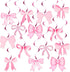 Pink Bow Garland, 20Pcs Bow Birthday Banner, Girl Theme Party Garland Banner, Pink Swirls Decoration for Baby Shower, Bridal Shower, Bachelorette
