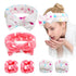 6 Pcs Face Wash Headband Wristband Set,Spa Headband Makeup Skincare Headbands Wrist Bands Scrunchies Bracelets for Washing Face (Pink white,Love)