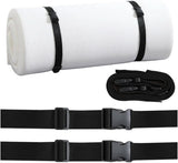 2 Pack Heavy Duty Adjustable Nylon Tie Down Straps with Quick-Release Buckles Yoga Mat Straps for Camping Gear Moving Luggage Mattress & Outdoor Equipment Multi-Purpose Securing Strap (Black-2Pcs)