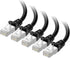 10Gbps 5-Pack Snagless Short Shielded Cat 6A Ethernet Cable - 3ft, Cat 6A Cable, Cat6A Cord, Ethernet Cord, Black