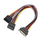 3-Pack 15 Pin SATA Power Splitter Cable - 8 Inches, SATA Power Y-Splitter Cable
