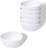 Mini Ceramic Ramekins Souffle Dishes 1.5 OZ, Small Dipping Bowls, Sauce Dip Bowls for Kitchen Serving Sauce Condiments, Oven & Microwave Safe, Set of 6, White