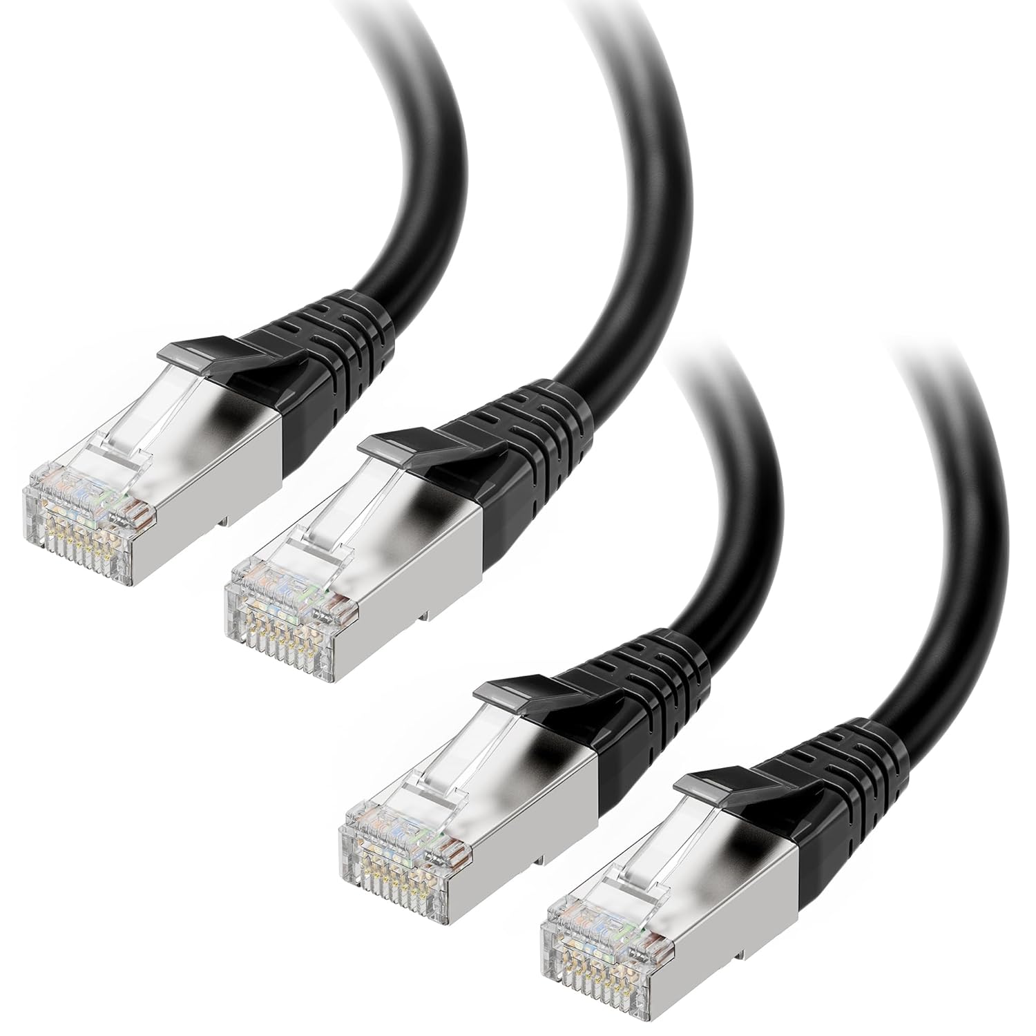 [Cat8 Certified] 2-Pack 40Gbps Shielded Cat 8 Ethernet Cable - 5ft, 2000Mhz Category 8 Ethernet Cord, Cat8 Cable for Gaming, Black