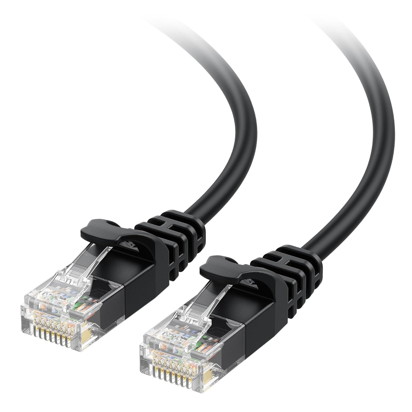 10Gbps Snagless Cat 6 Ethernet Cable - 25ft, Slim Profile Cat 6 Cable, Cat6 Cord, Thin Ethernet Cord, Black