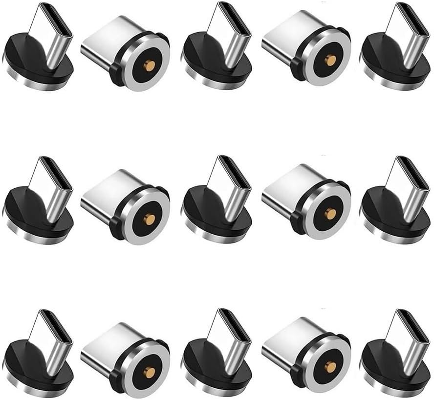 Magnetic Charging Tips USB-C 15pcs,1Pin 360° Rotate Connector Adapter for USB Type-C Ports Series,Just Plugs to Charging/Water-dustproof/antioxidant Without Cord&Non-Data