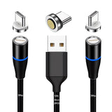 Magnetic Charging Cable 7Pin Sereis 2Pack 1Ft USB-C Short Cable Sets–Fast Charging Compatible for USB Type-C Devices(2PCS/1FT/360°7Pin/Black)