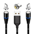 Magnetic Charging Cable 7Pin Sereis 2Pack 1Ft USB-C Short Cable Sets–Fast Charging Compatible for USB Type-C Devices(2PCS/1FT/360°7Pin/Black)