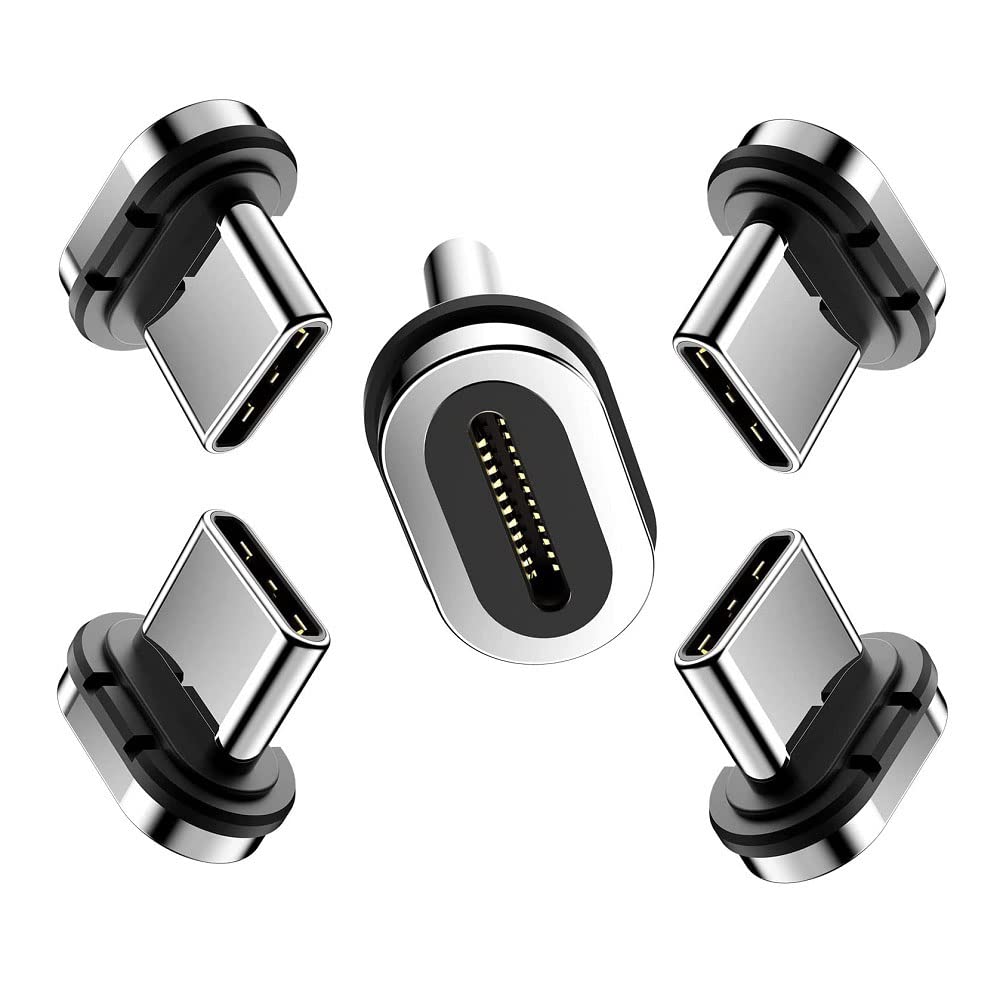 Magnetic Charging Tips(24pin USB C Tips) 5Pack, Magnetic Type-C Tips,Magnetic Connector Tips Head Compatible for Most Type C Phone Cable Adapter Tablet/Pad&SmartsDevices