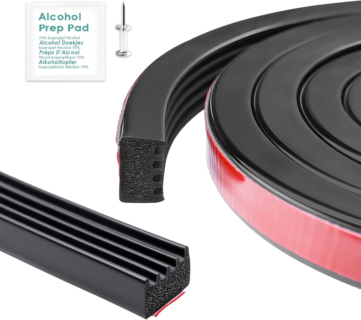 326A0004 Ribbed Bulkhead Seal Strip 3/5" X 65", Tonneau Cover Bulkhead/Service Kit/Self-Adhesive EPDM Foam Rubber Seal W/Tape/Ideal Weather Stripping