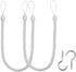 Curtain Ropes Tiebacks Tie-Backs, Curtain Handmade Holdbacks with 2 Metal Screw Hooks - White 2 Pack